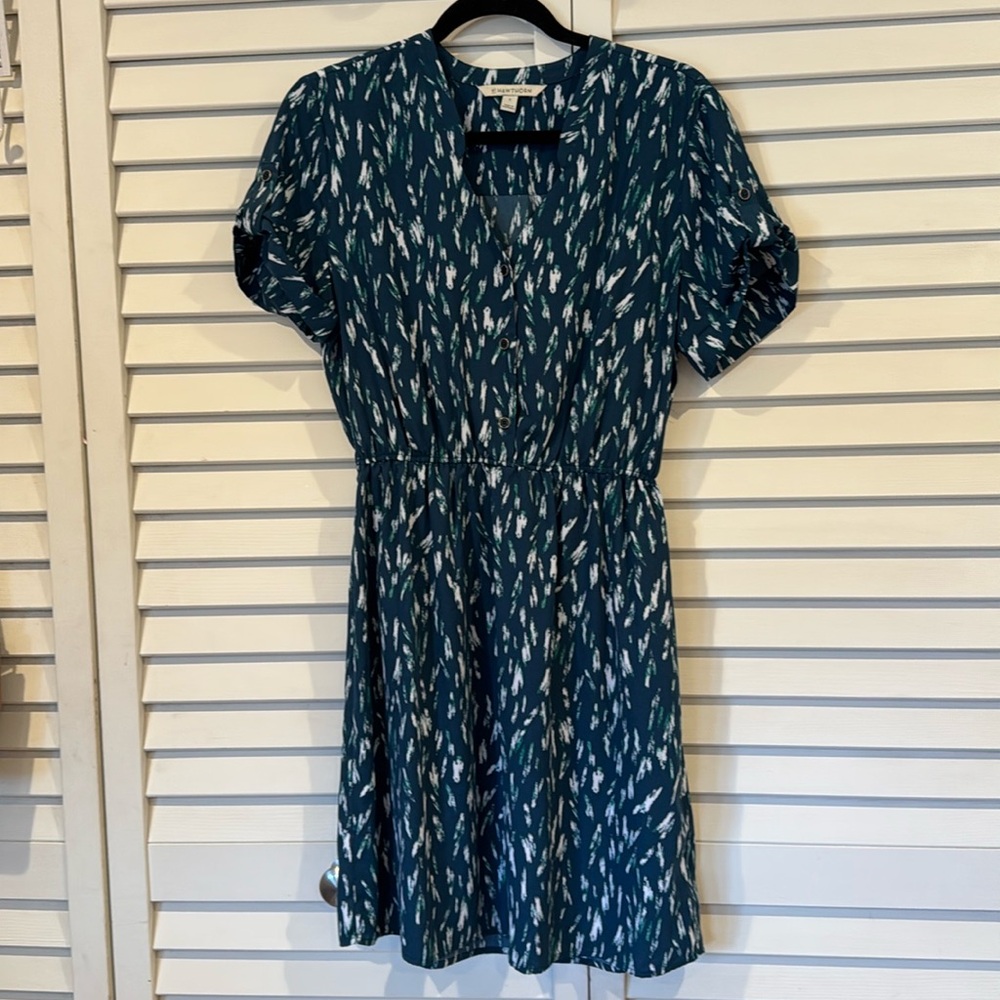41 Hawthorn Teal and White Patterned Dress